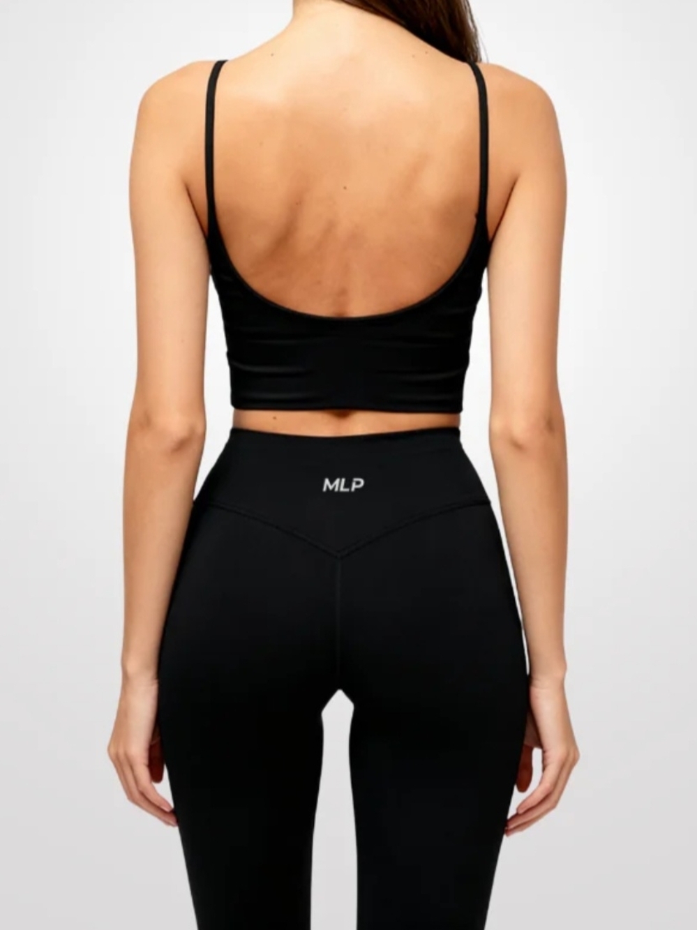 Black Scoop-Back Crop Tank